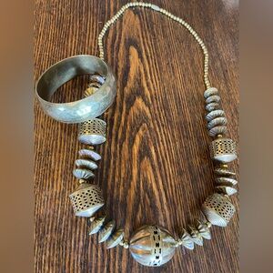 Brass Necklace and Bangle